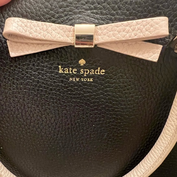 kate spade Black and Cream Bow-Accent Satchel with Gold Hardware - Picture 4 of 9